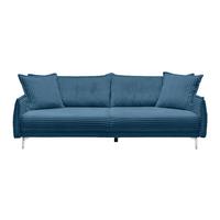 Bigsofa Kiss Blau - Blau/Chromfarben, MODERN, Holz/Metall (241/90/117cm) - Mömax