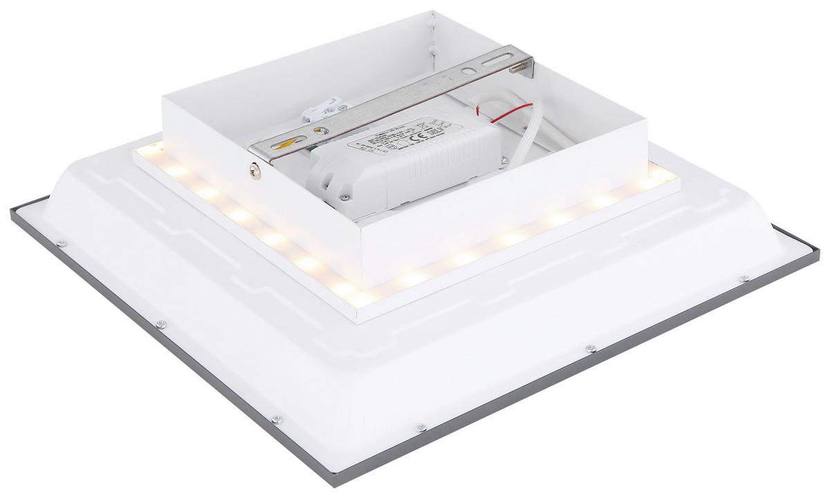 LED-Deckenleuchte Doro max. 12 Watt - Opal/Graphitfarben, Basics, Kunststoff/Metall (30/30/6cm) - Globo