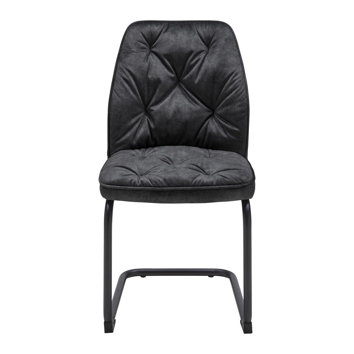 Schwingstuhl Eila Grau/Schwarz - Schwarz/Grau, MODERN, Holz/Textil (47/91/61cm) - Mömax