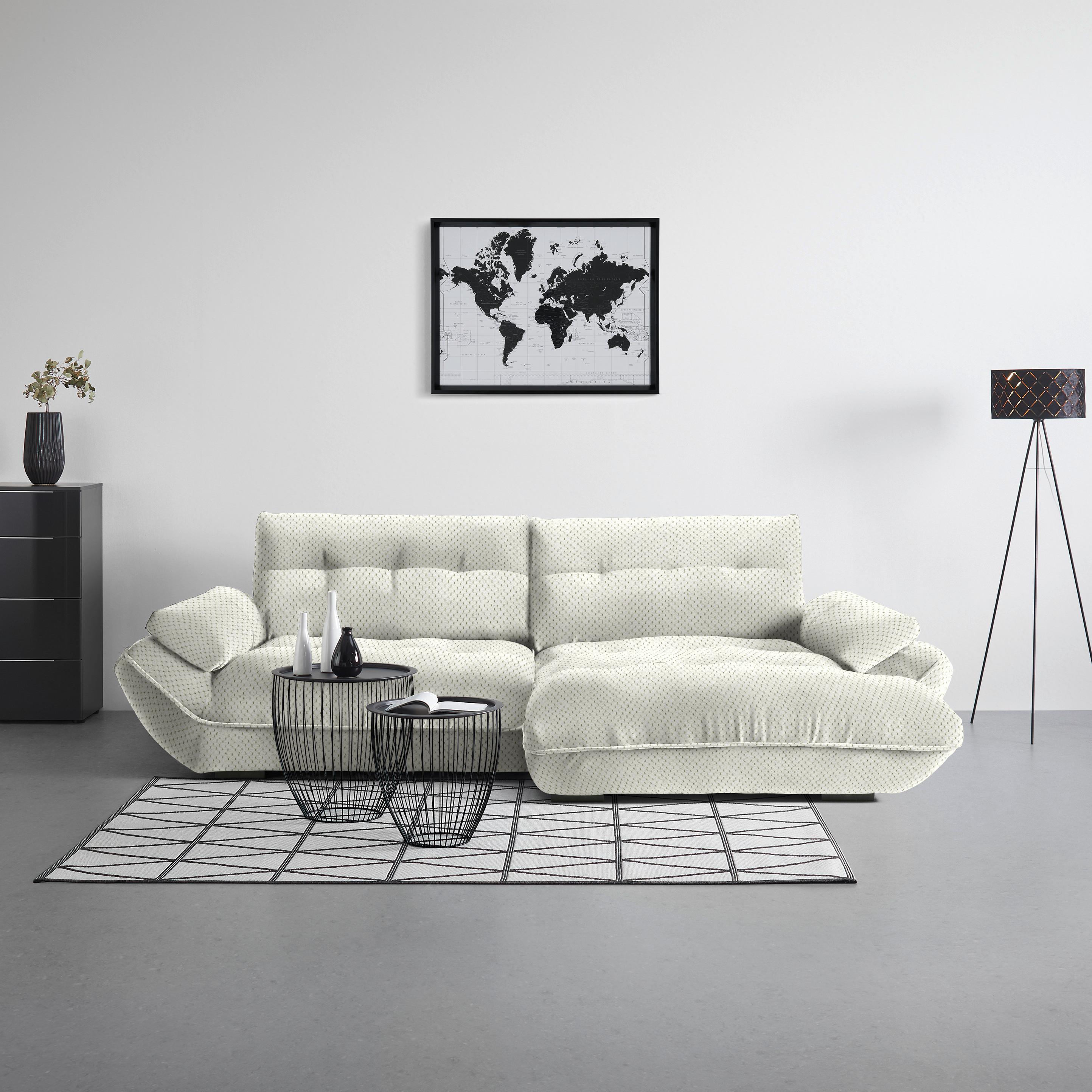 Wohnlandschaft Vivo Creme - Creme/Schwarz, MODERN, Kunststoff/Textil (317/63/179cm) - Premium Living