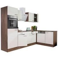 Eckküche Oliver mit Geräten ca. 280x172 cm Weiß - Eichefarben/Weiß, Basics, Holzwerkstoff/Metall (280/172cm) - Respekta