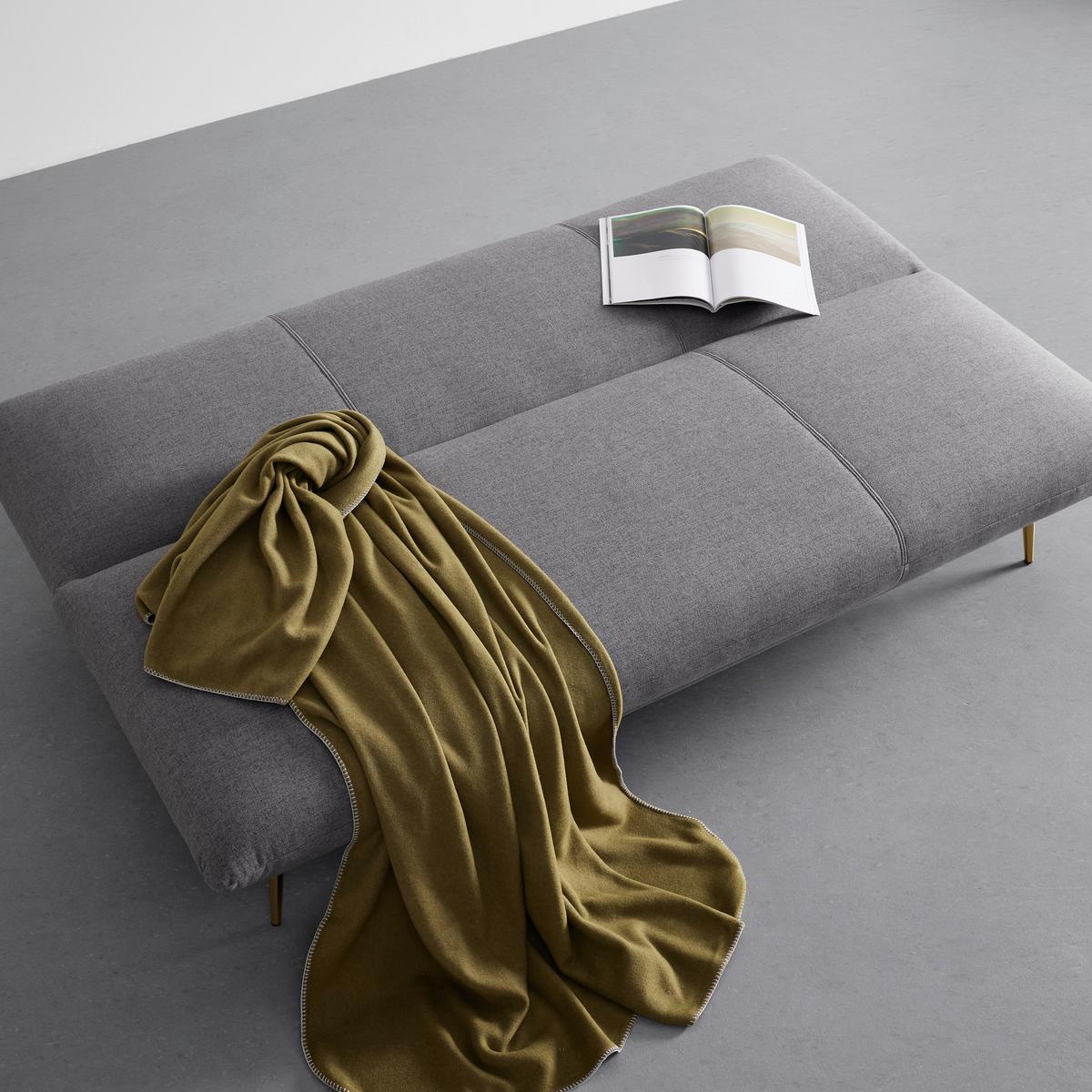 Schlafsofa Ben Grau Webstoff - Goldfarben/Grau, MODERN, Holz/Textil (186/82/85cm) - Bessagi Home