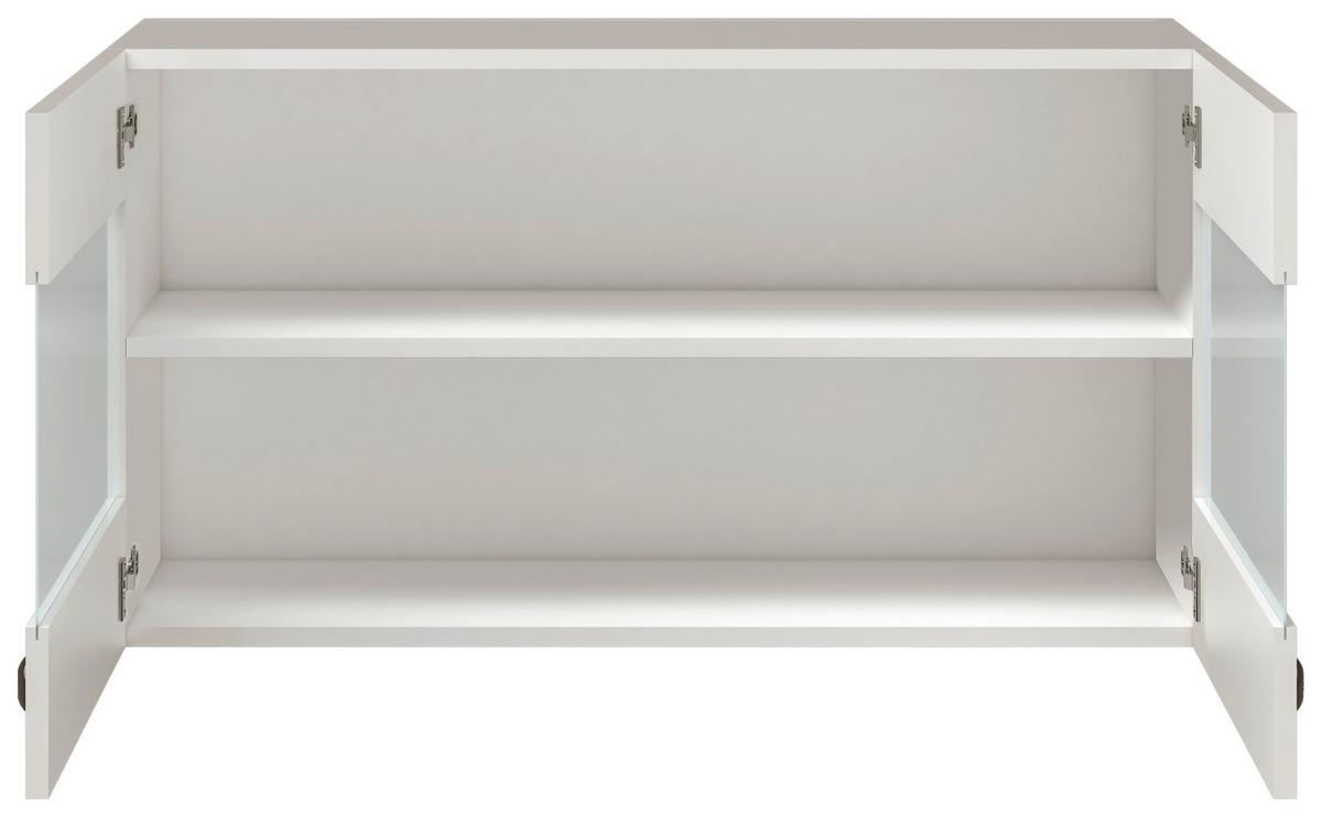 Kuhinjska Zgornja Omarica Alba, Bela, Steklo, Š. 100 Cm - barve nerjavečega jekla/bela, Moderno, kovina/leseni material (100/54,8/32cm) - FlexWell
