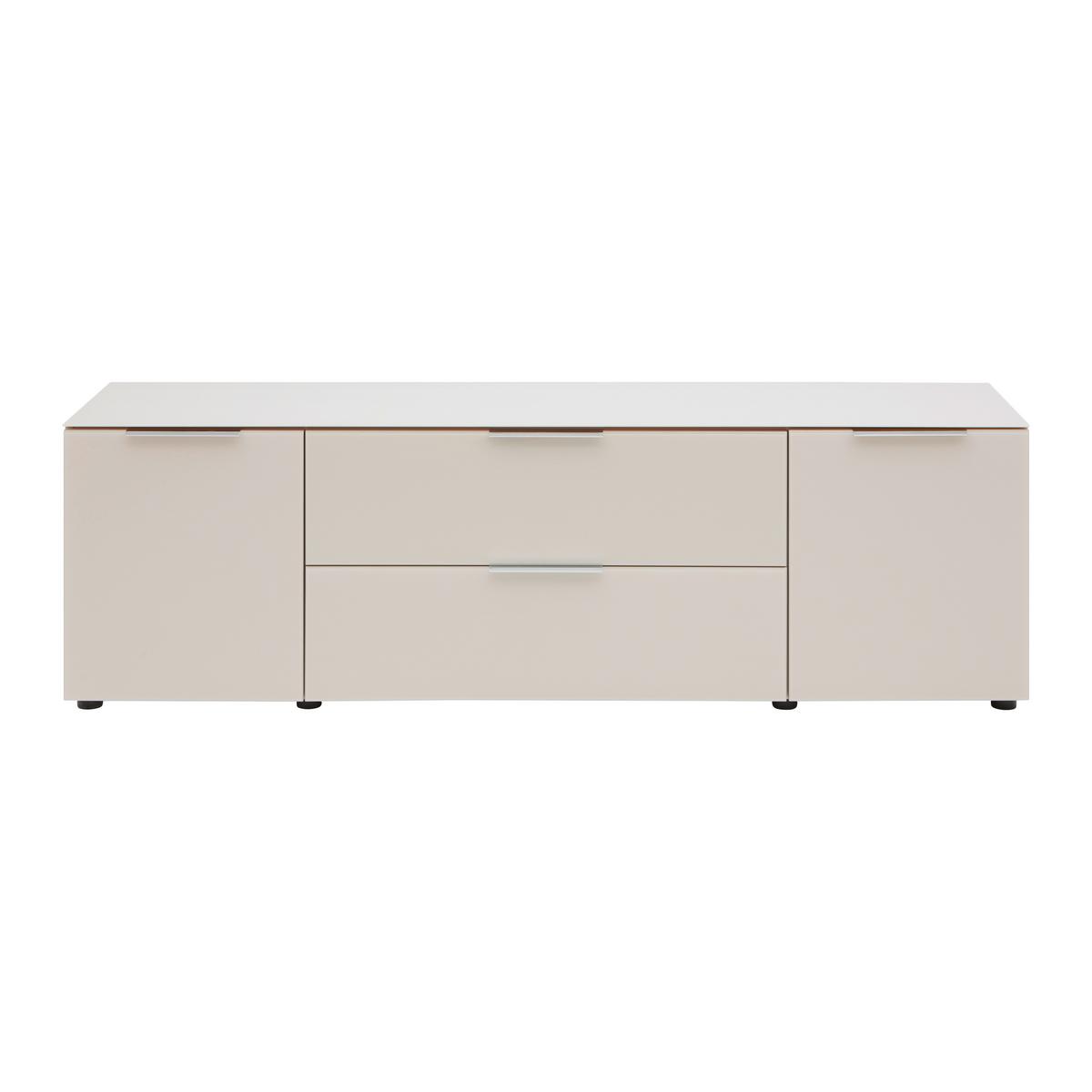 Lowboard Siena Kaschmir - Chromfarben/Kaschmir, Modern, Glas/Holzwerkstoff (180/55/40cm) - Mömax