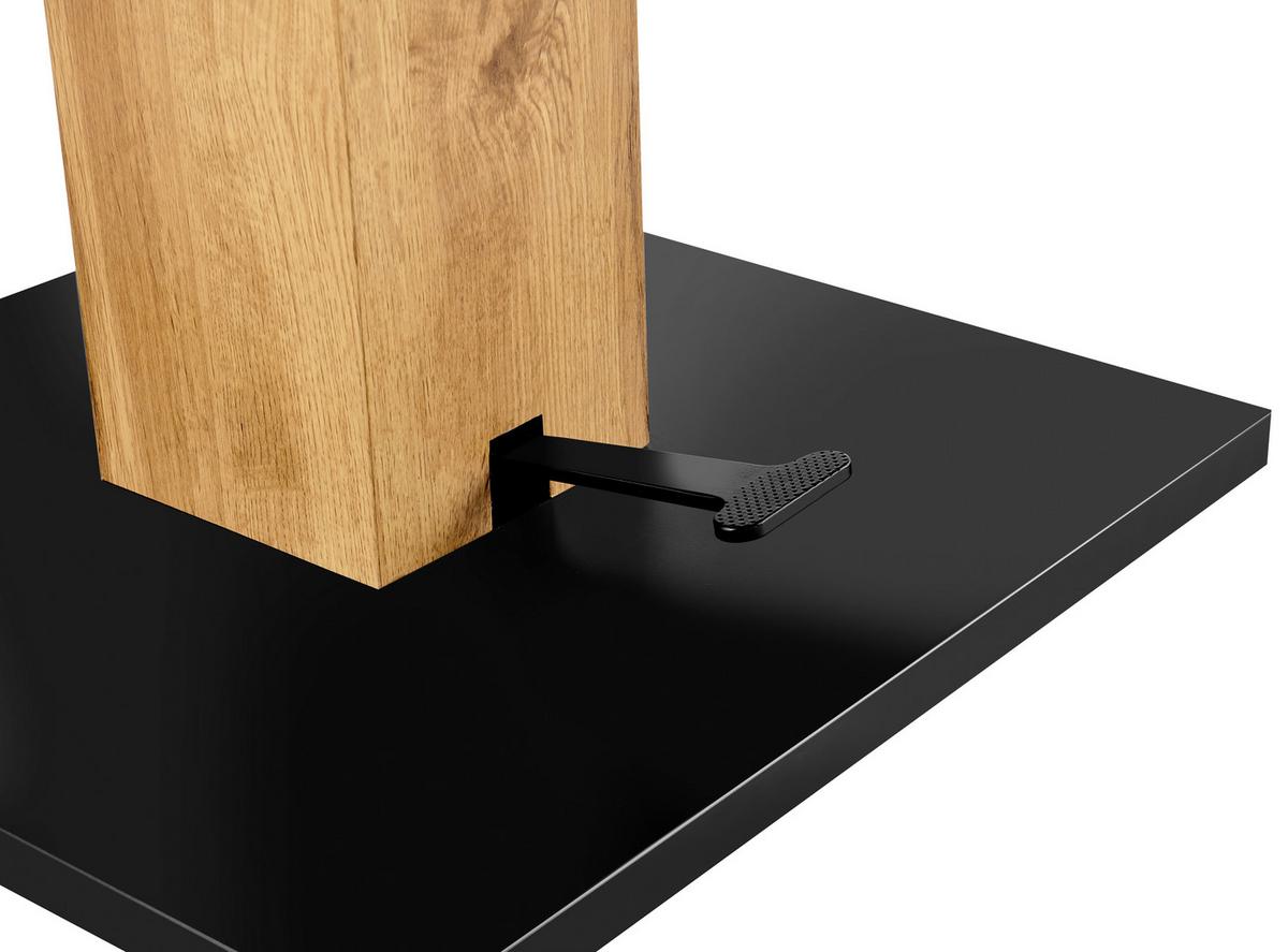 STOLIK KAWOWY RAJANA - kolor dębowy/czarny, Design, materiał drewnopochodny/metal (70/70/46,5-66cm) - Carryhome