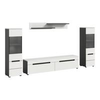 Dnevni Regal Canu, Bela, Siva, 4-Delni - črna/bela, Design, umetna masa/leseni material (272/141/33cm) - Livetastic