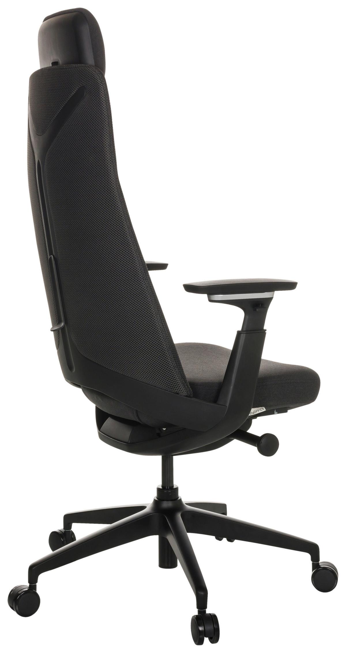 Pisarniški Stol Yucano, Črna - črna, Basics, kovina/umetna masa (68/120-131/60cm) - MID.YOU