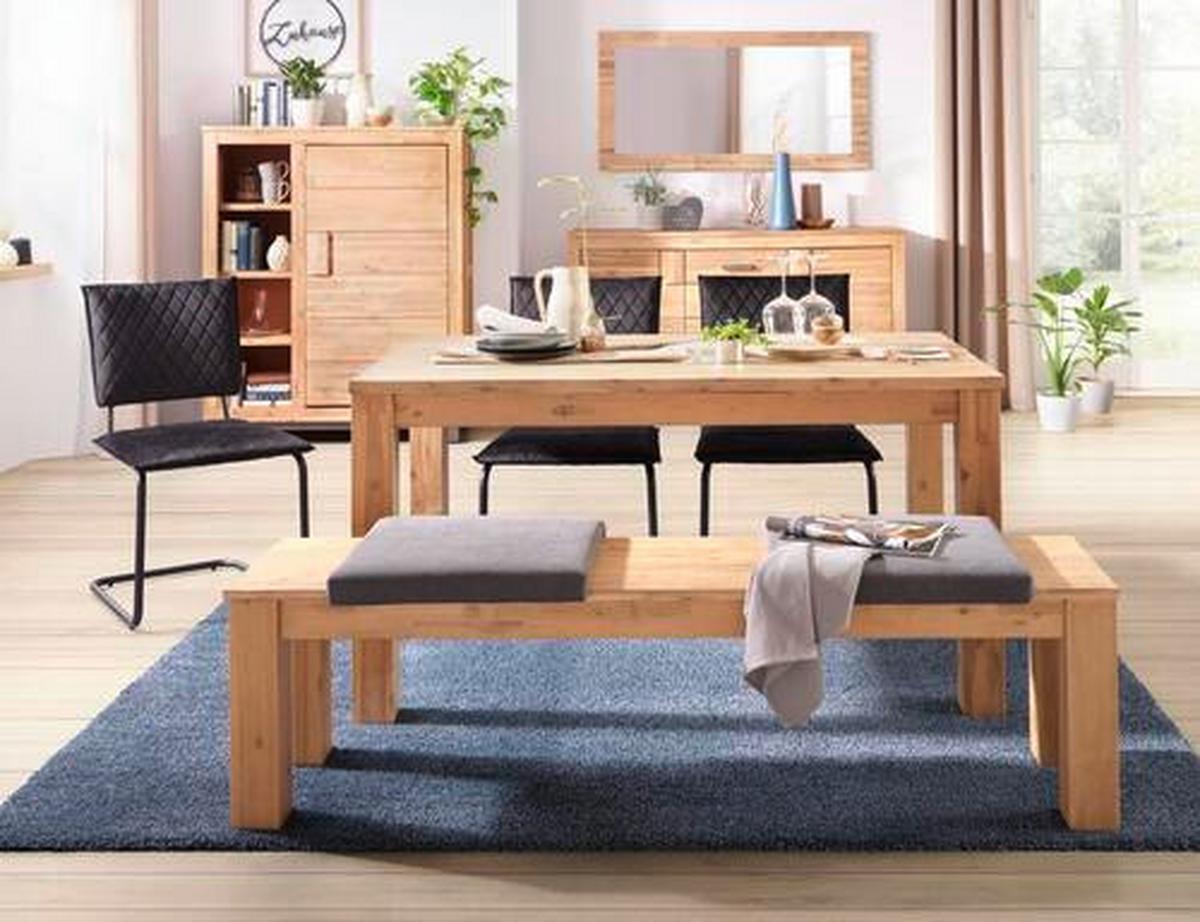 Sitzbank aus Akazie teilmassiv - Akaziefarben, Konventionell, Holz (160/45/40cm) - Zandiara