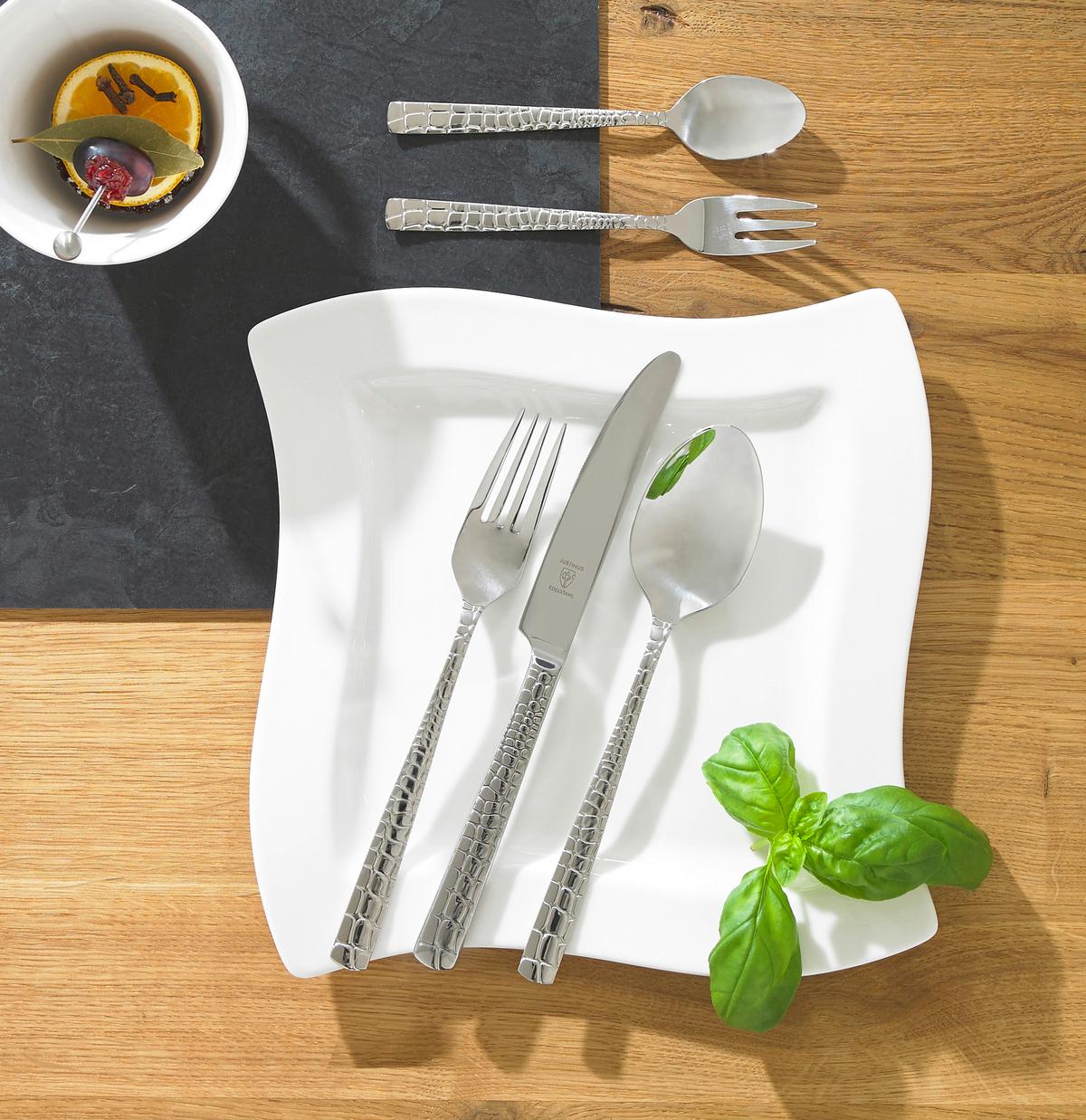 ZESTAW SZTUĆCÓW 630-650 - kolor stalowy, Basics, metal - Justinus