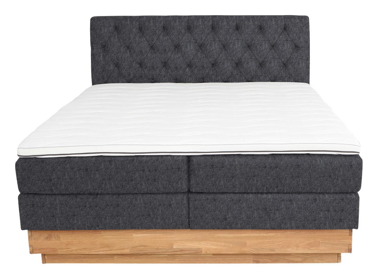 Boxspringbett Marie in Anthrazit ca. 180x200cm - Anthrazit, Holz/Kunststoff (180/200cm) - Zandiara