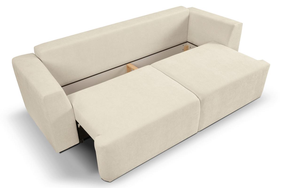 Schlafsofa Point Creme - Creme/Schwarz, Basics, Holz/Kunststoff (250/95/99cm) - MID.YOU