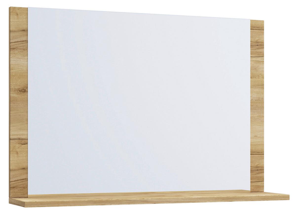 Stensko Ogledalo Lendas, Hrast - barve hrasta/barve medu, Moderno, leseni material (80/65/16,6cm) - MID.YOU