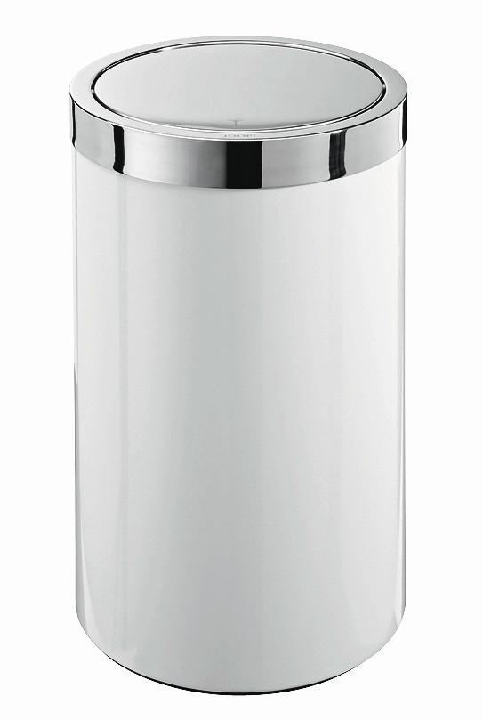 POJEMNIK NA PRANIE CHROMELINE JOOP! - biały/kolor chromowy, Basics, metal (35/58cm) - Joop!