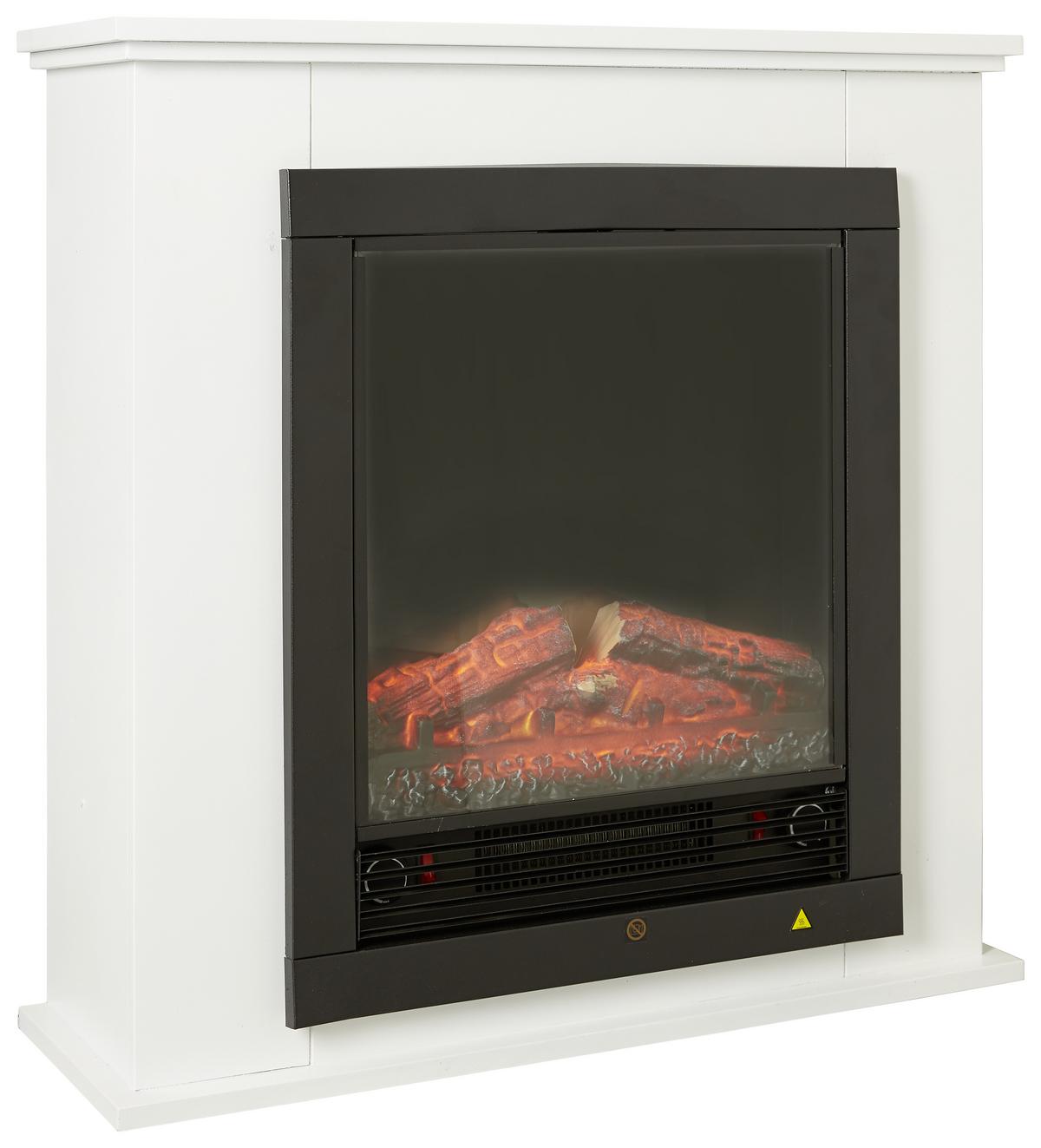 Elektrokamin 1800W weiß Flammeneffekt Geneva - Weiß, LIFESTYLE, Glas/Metall (70/71/22cm)