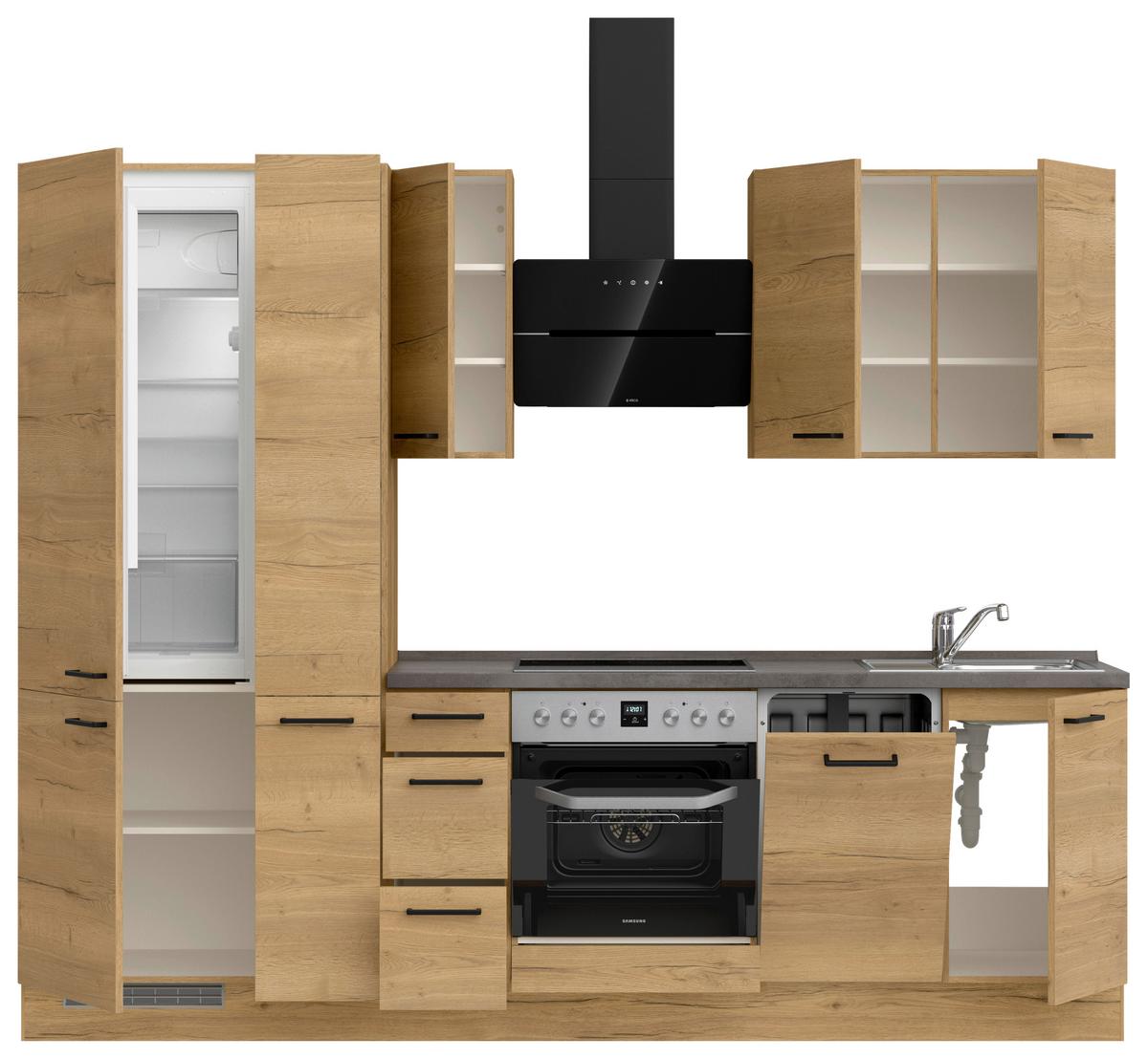 Küchenleerblock Structura High o. Geräte Eiche - Schieferfarben/Eichefarben, MODERN, Holzwerkstoff/Metall (270cm) - Nobilia
