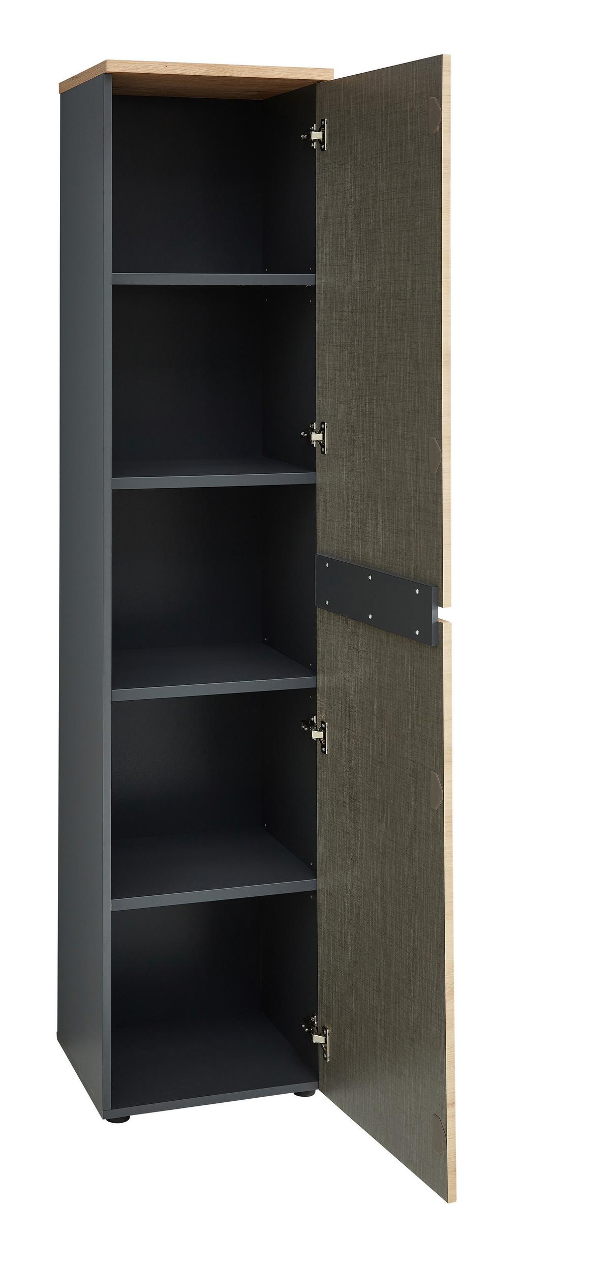 Irattartó Szekrény Memphis - grafitszürke/Artisan tölgy, Modern, faalapú anyag (45/197/38cm) - Premium Living