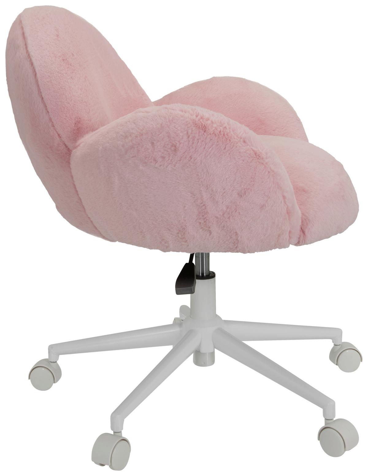 Jugenddrehstuhl Kiddy Teddy ca.65x79x64cm Teddystoff Rosa - Rosa/Weiß, MODERN, Kunststoff/Textil (65/79/64cm) - MID.YOU
