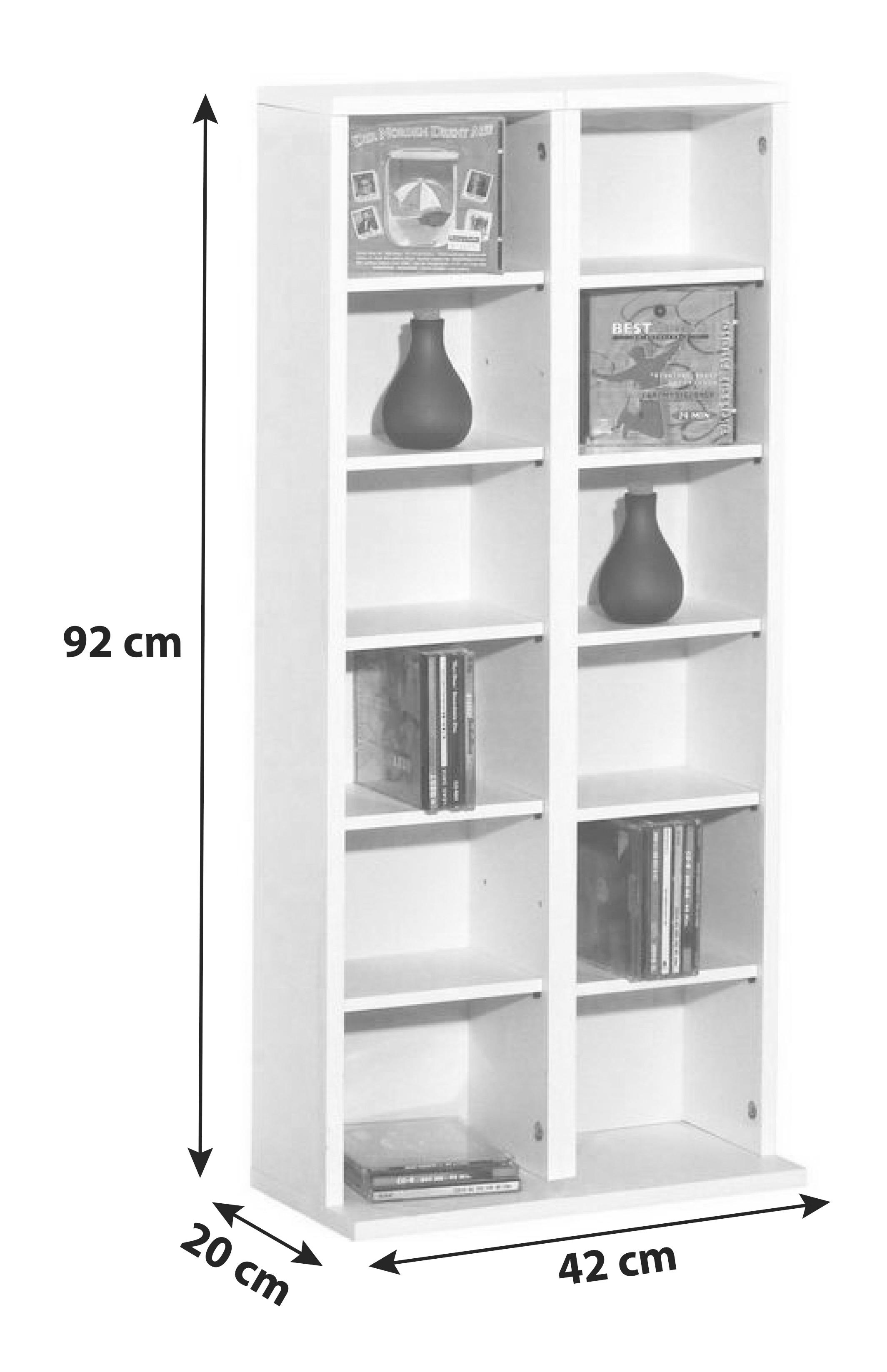 CD-Regal Milano in Nussbaumfarbe, B: 42 cm - Nussbaumfarben, KONVENTIONELL, Holzwerkstoff (42/92/20cm) - MID.YOU