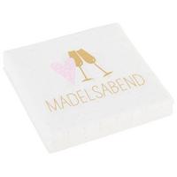 Cocktailserviette Linda in Multicolor ca. 25x25cm - Weiss/Goldfarben, Konventionell, Papier (25cm)
