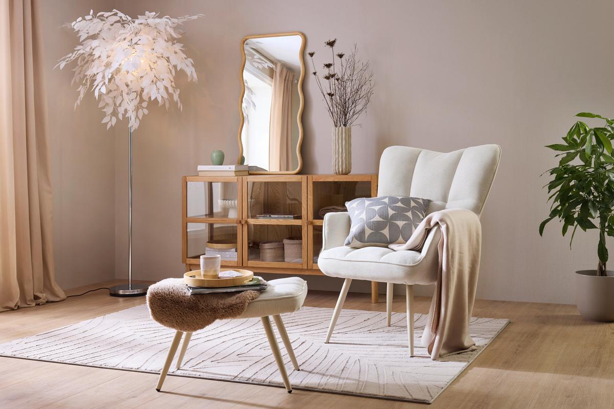 Webteppich Kel Air 3 Naturfarben ca. 160x230cm - Perlmutt/Alabasterfarben, MODERN, Textil (160/230cm) - Mömax