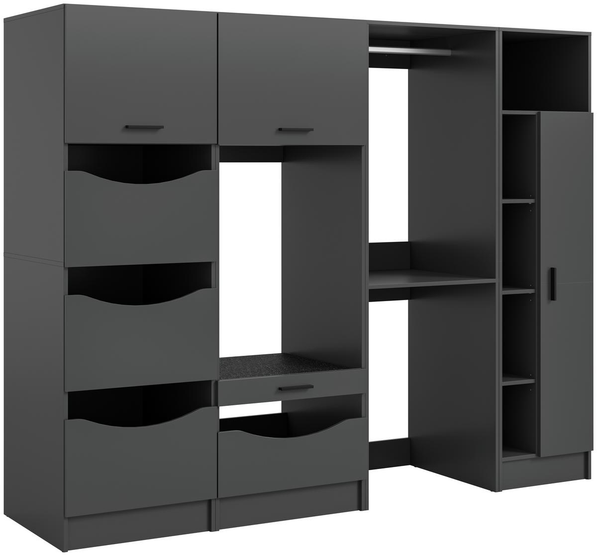 Hauswirtschaftsraum Free Anthrazit - Anthrazit, Basics, Holzwerkstoff (242/195/68cm) - MID.YOU