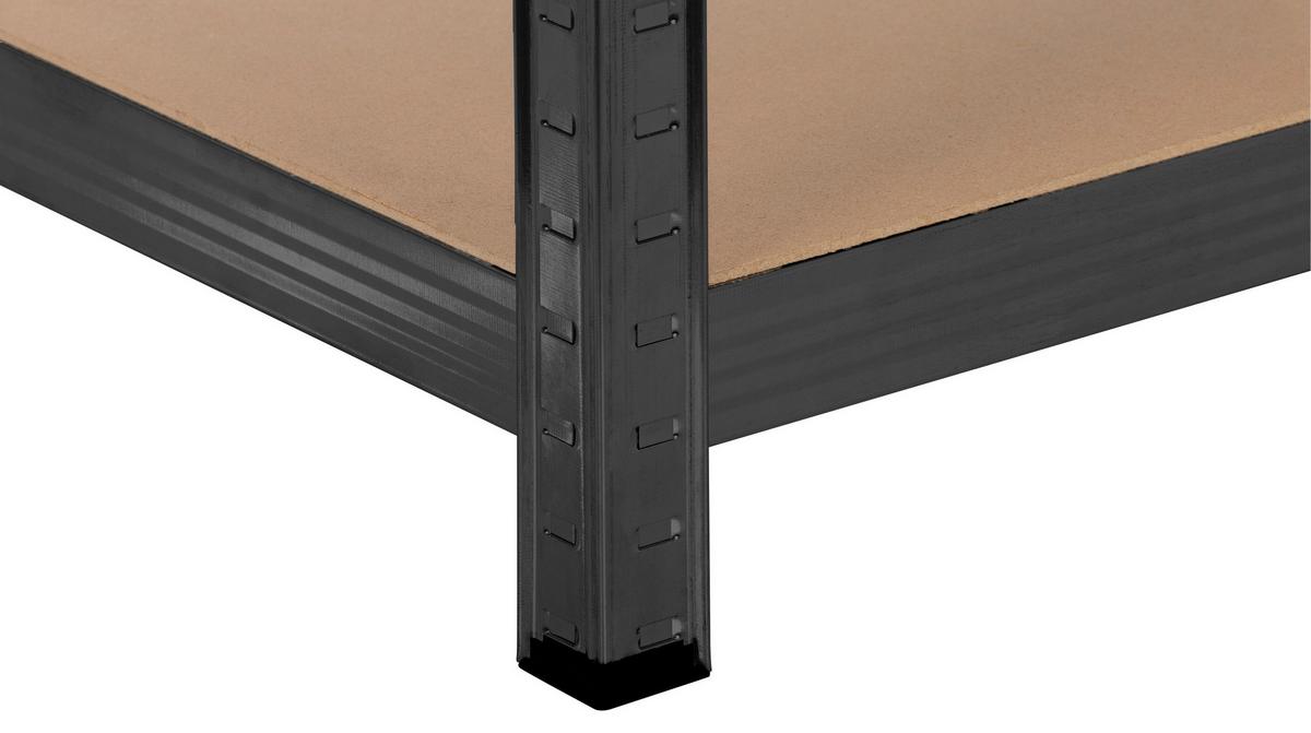 Schwerlastregal Johann Naturfarben/Schwarz - Schwarz/Naturfarben, KONVENTIONELL, Holzwerkstoff/Metall (90/180/40cm) - Mömax