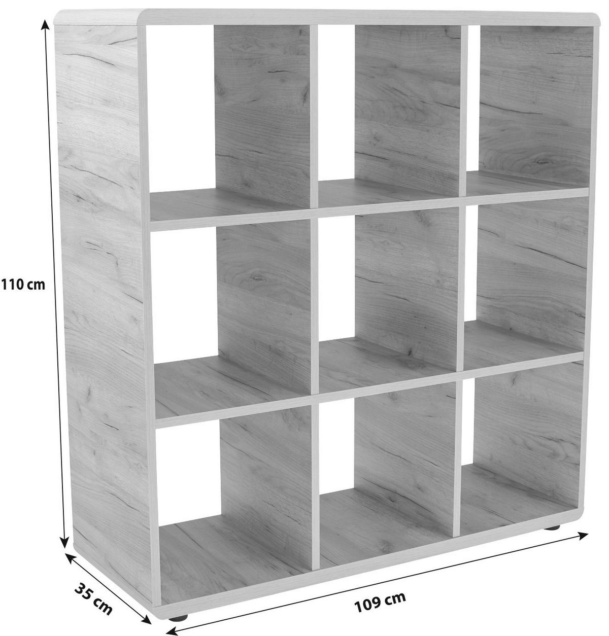 Etajeră FONTANA PLUS - culoare lemn stejar, Modern, material pe bază de lemn (108,8/110,2/35cm) - Modern Living
