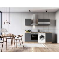 Kuhinjski Blok Z Aparati Merle, 220cm - barve nerjavečega jekla/siva, Basics, kovina/steklo (220cm) - Respekta