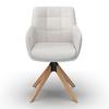 STOL MED ARMSTÖD MAILO - ljusgrå/naturfärgad, Modern, metall/trä (56/92/62cm) - Bessagi Home