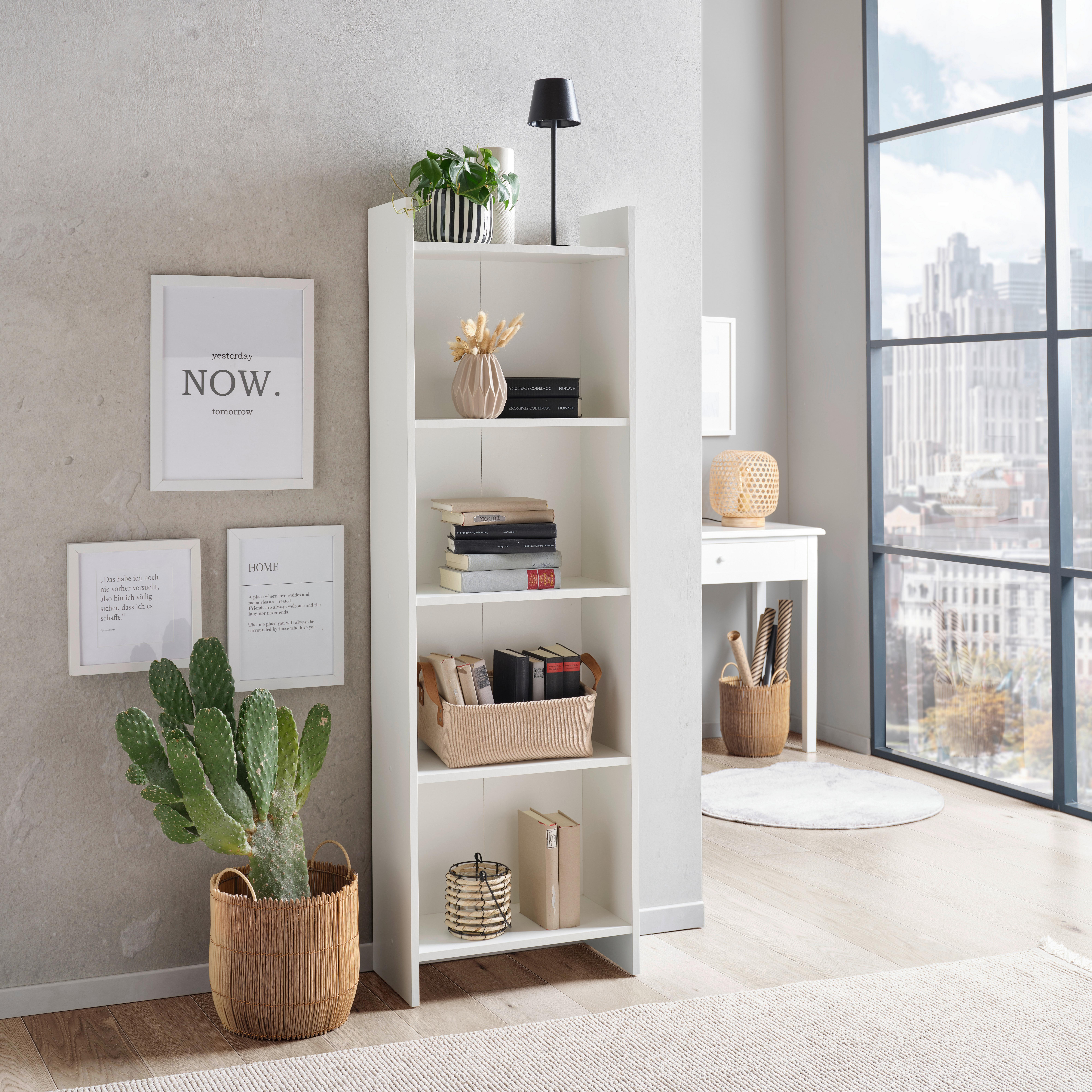 Etajeră BAGER - alb, Modern, material pe bază de lemn (50/160/25cm) - Modern Living