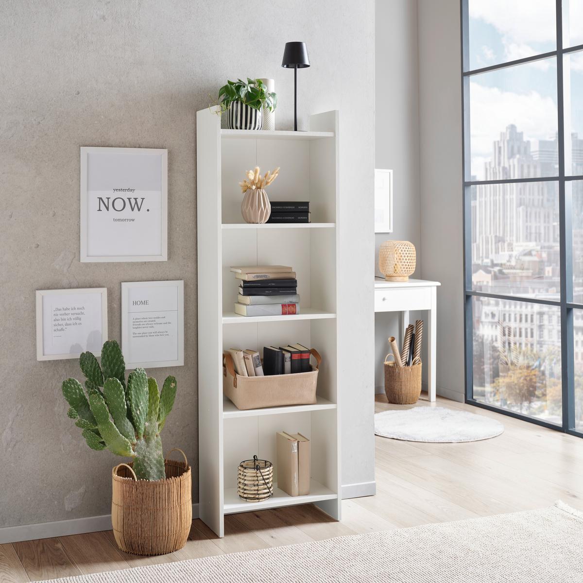 Etajeră BAGER - alb, Modern, material pe bază de lemn (50/160/25cm) - Modern Living