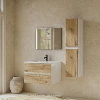 Bază pentru lavoar Easy - stejar Artisan/antracit, Modern, material pe bază de lemn (80/51/46cm)