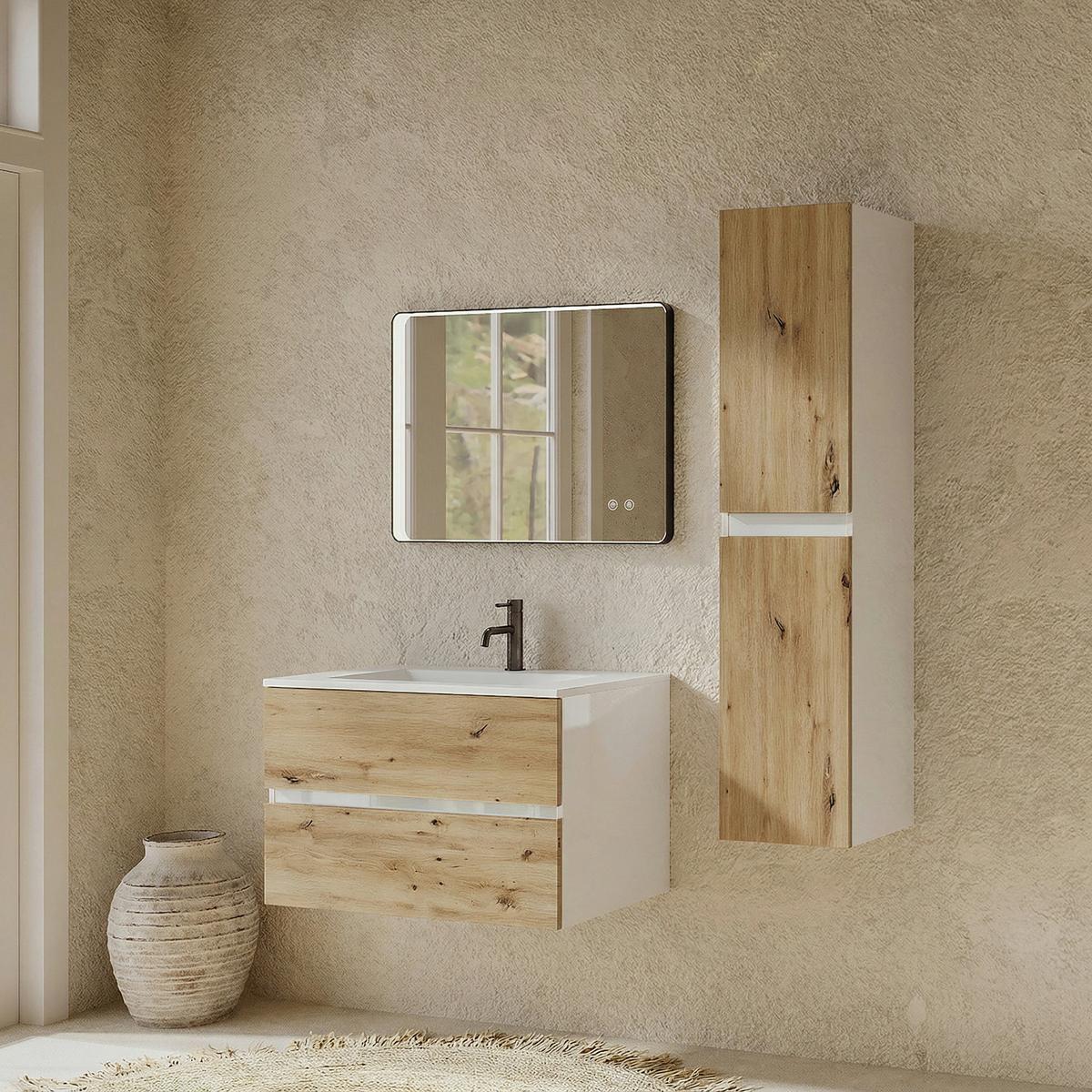 Bază pentru lavoar Easy - stejar Artisan/antracit, Modern, material pe bază de lemn (80/51/46cm)