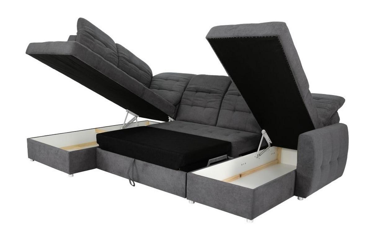 Coltar ATLAS - antracit, Modern, lemn/metal (207/306/174cm) - Modern Living