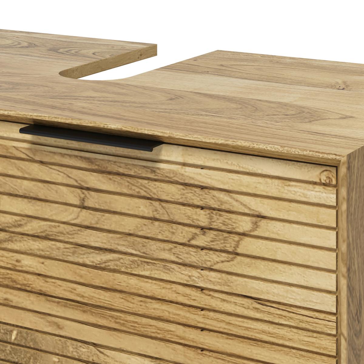 SZAFKA POD UMYWALKĘ FRAME - kolor naturalny/czarny, Natur, metal/drewno (80/66/42cm) - Livetastic