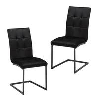 Schwingstuhl-Set "Mela", schwarz Samt - Schwarz, MODERN, Textil/Metall (44/95/60cm) - Bessagi Home