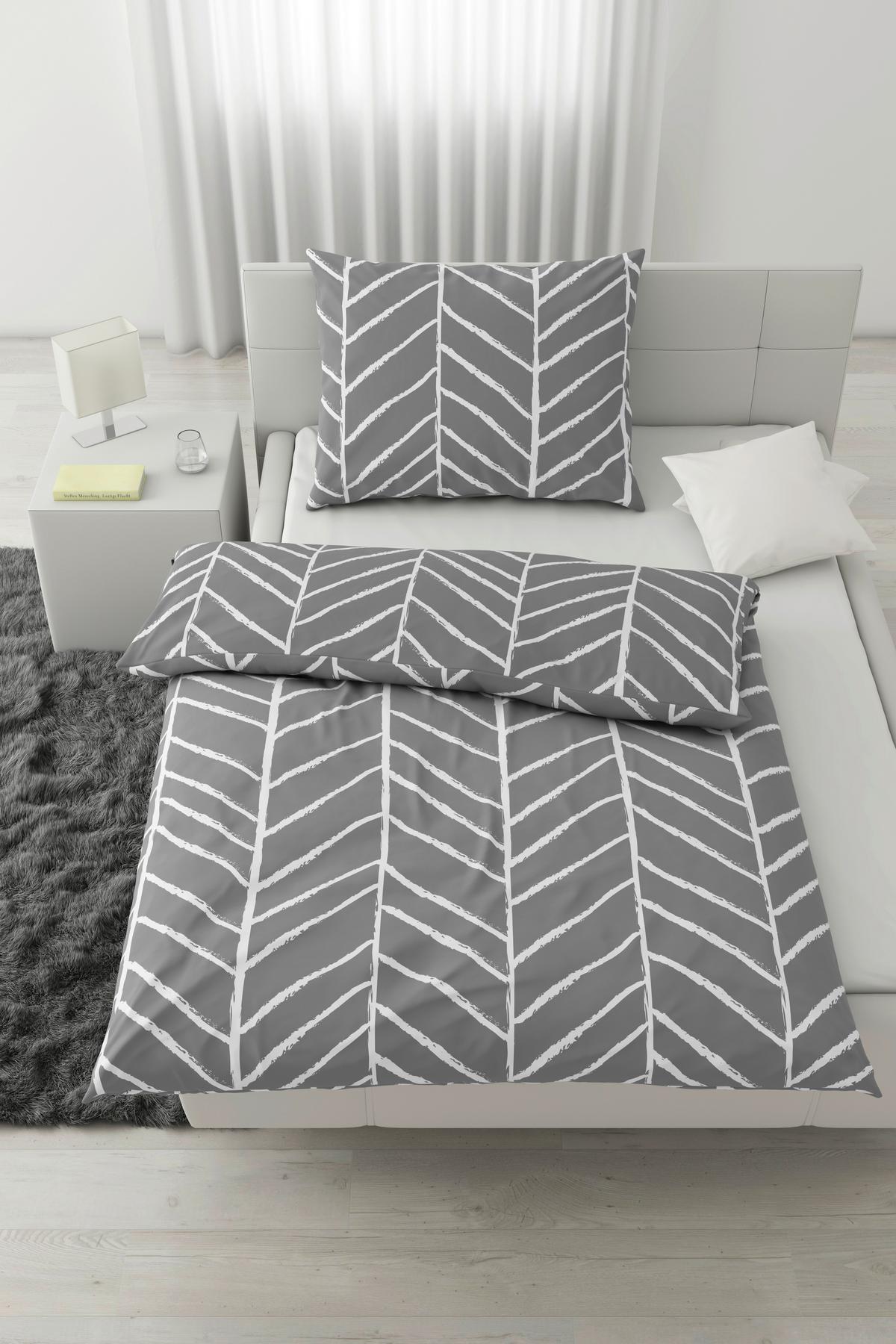 Posteljnina Marble, Siva, 60/80, 140/200 - siva, Konvencionalno, tekstil (140/200cm) - Modern Living