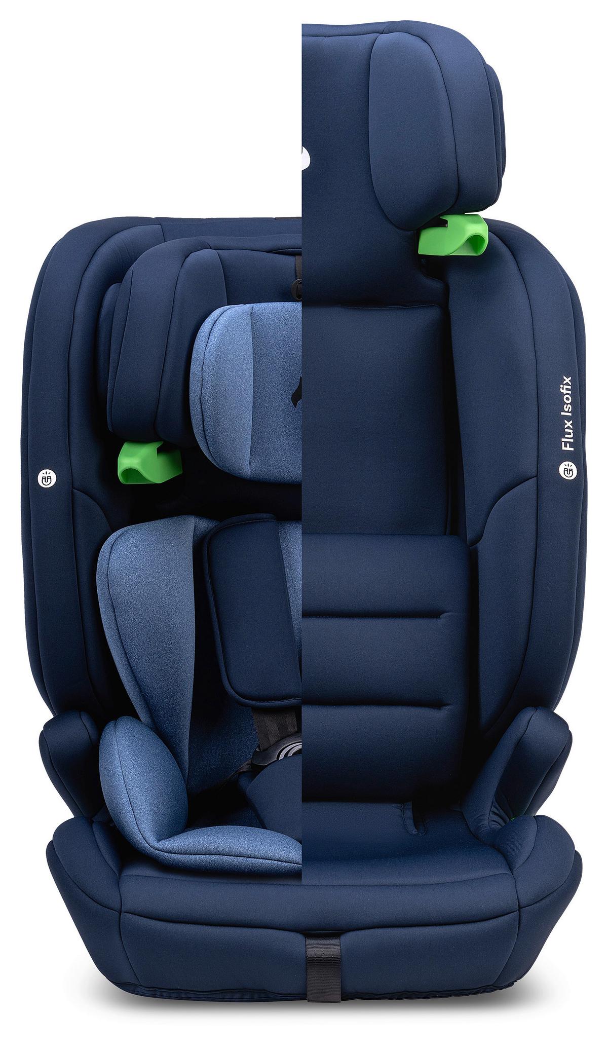 DZIECIĘCY FOTELIK SAMOCHODOWY FLUX ISOFIX - ciemnoniebieski/niebieski, Basics, tworzywo sztuczne/tkanina (44/61,5/47cm) - Osann