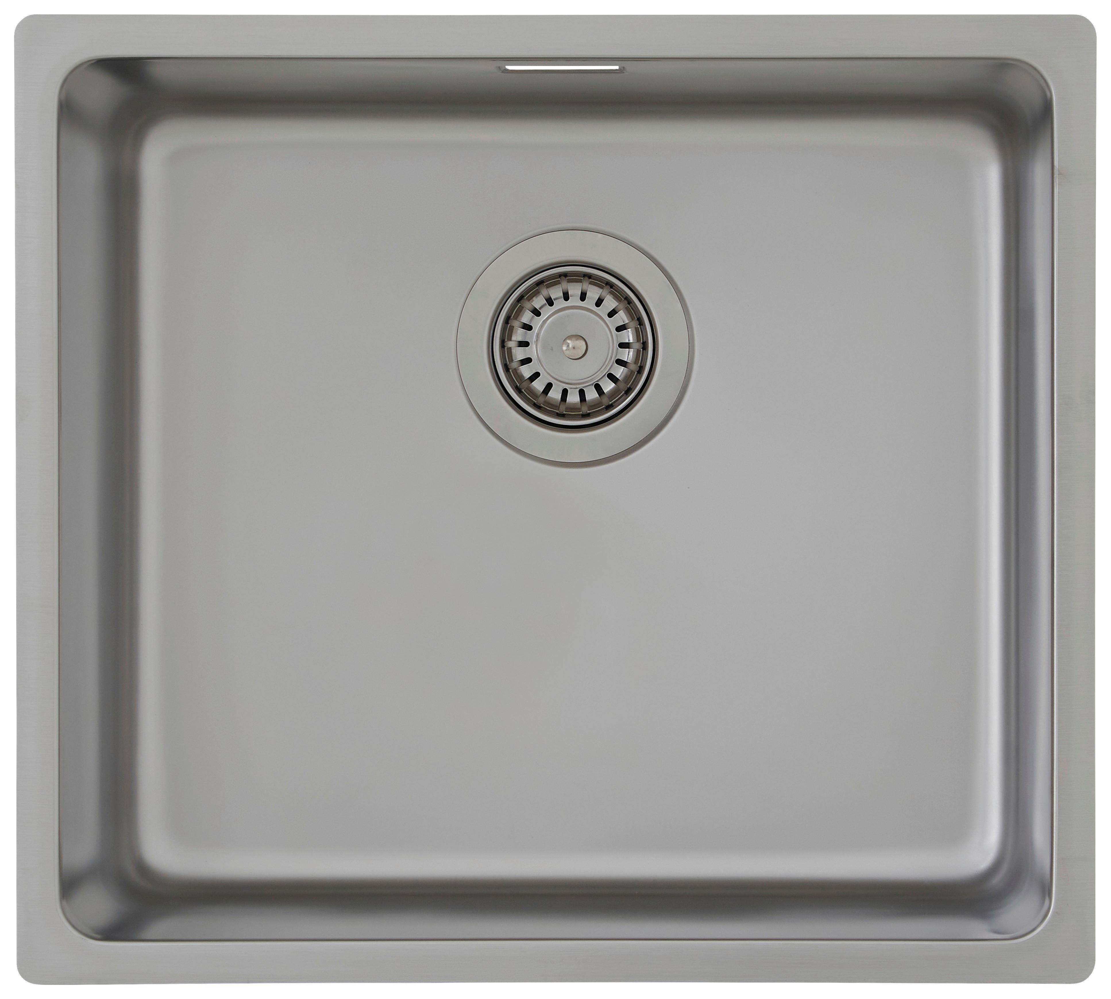 Einzelbecken Detroit ca. 49x23x44 cm Edelstahl - Edelstahlfarben, Trend, Metall (49/22,5/44cm) - Respekta