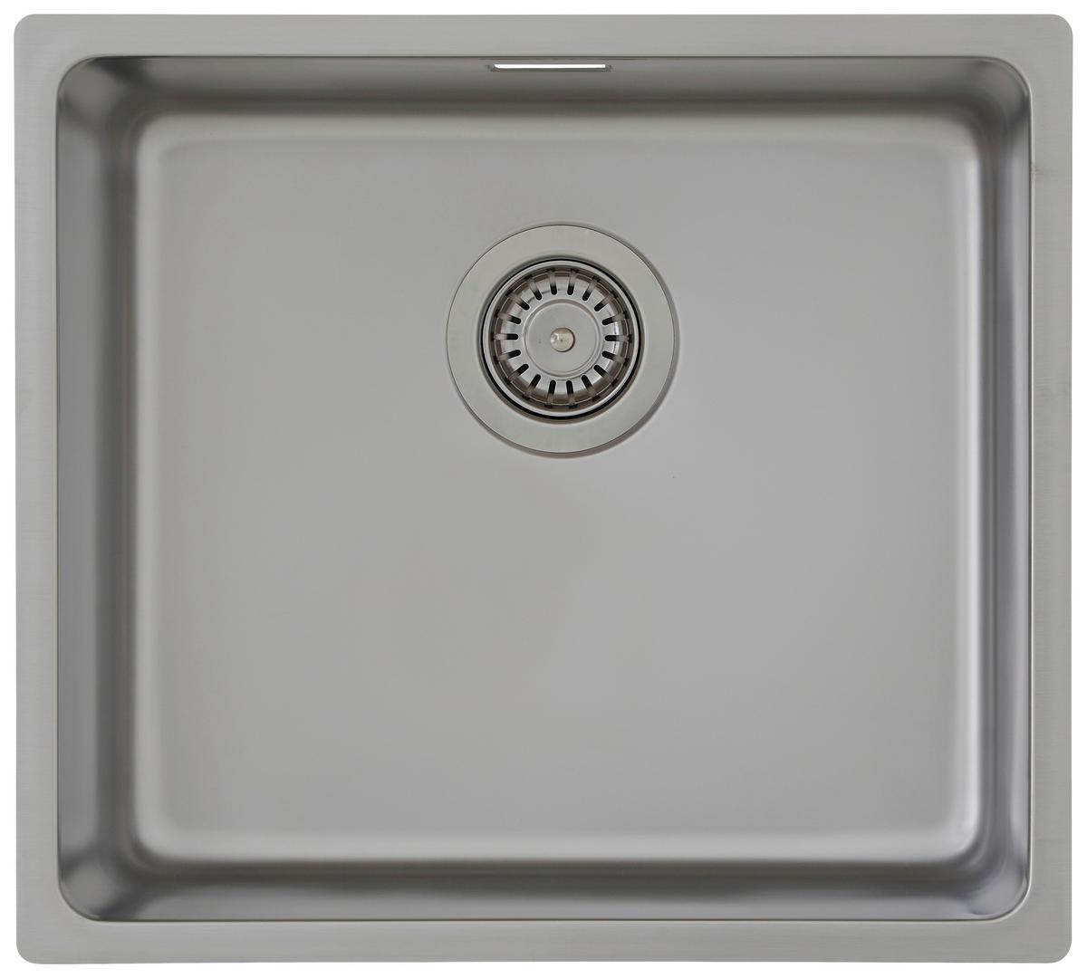 Einzelbecken Detroit ca. 49x23x44 cm Edelstahl - Edelstahlfarben, Trend, Metall (49/22,5/44cm) - Respekta