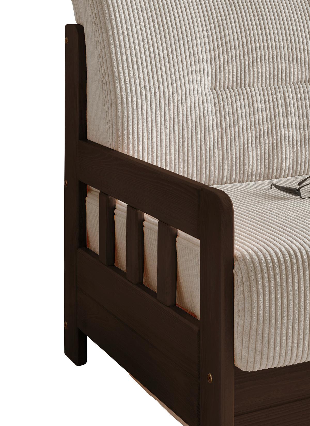 Schlafsofa Camino Holzkorpus Nussbaum/Beige - Beige/Nussbaumfarben, MODERN, Holz/Textil (154/88/90cm) - Livetastic