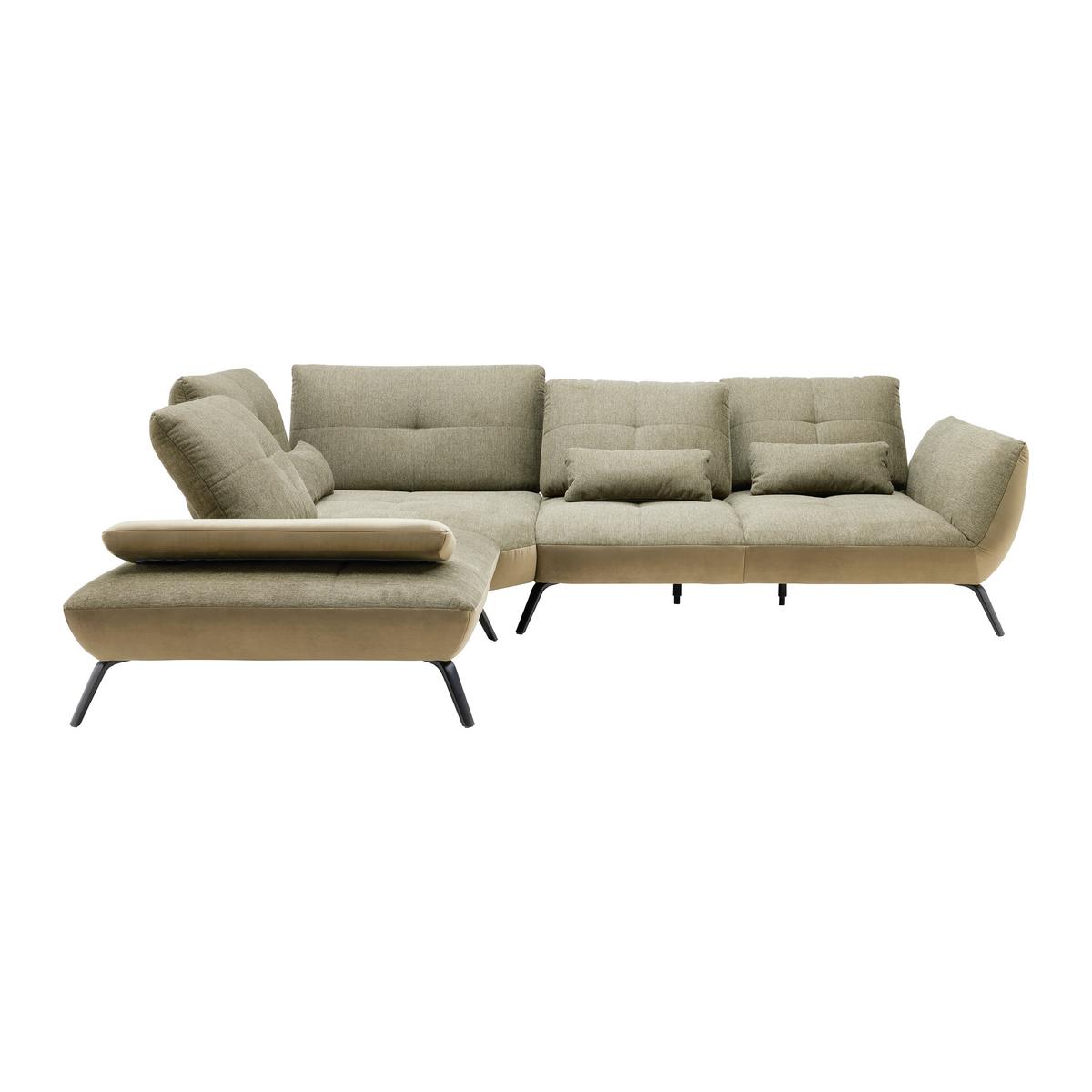 Sedežna Garnitura Trendy, Olivno Zelena - črna/olivno zelena , Moderno, kovina/tekstil (250/310cm) - Premium Living