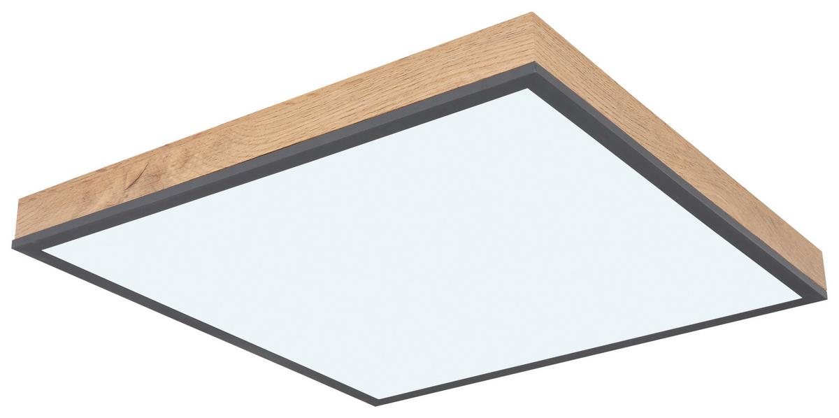Deckenleuchte Doro in Graphitfarben max. 24 Watt - Opal/Graphitfarben, Basics, Kunststoff/Metall (45/45/7,6cm) - Globo