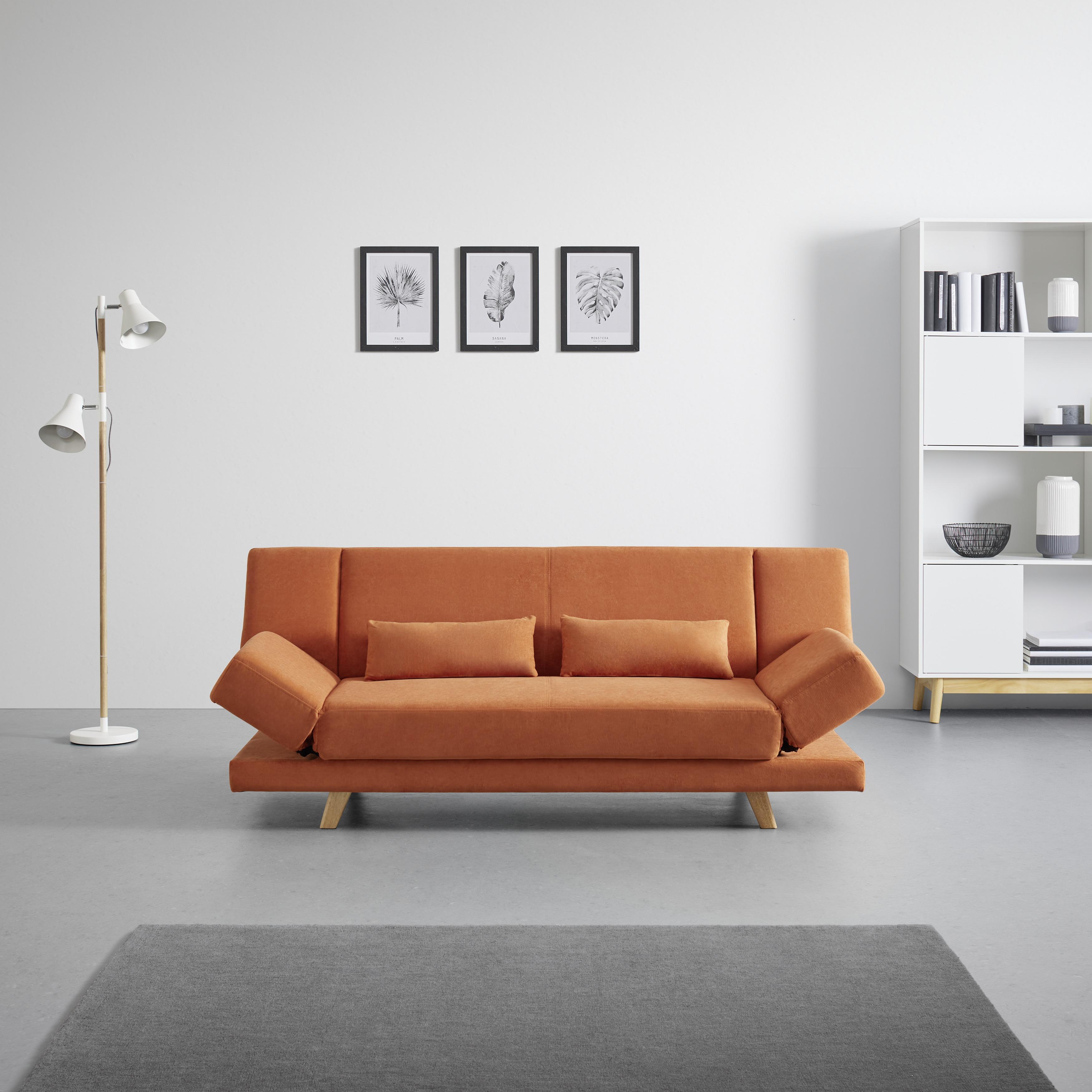 Zofa S Posteljno Funkcijo Funky - naravna/oranžna, Moderno, tekstil/les (183/73/79cm) - Bessagi Home