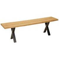 Sitzbank in Wildeiche - Wildeiche/Eichefarben, Natur, Holz/Metall (160/44/38cm) - Zandiara