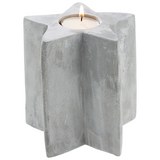 Teelichthalter Stern H ca. 10 cm - Hellgrau, MODERN, Stein (10,7/10/10,7cm)