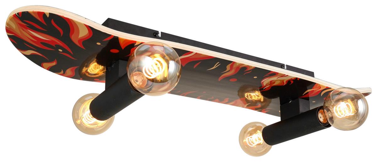 Stropna Svetilka Skati - črna, Moderno, kovina/leseni material (78/20.5/13.5cm) - Mömax