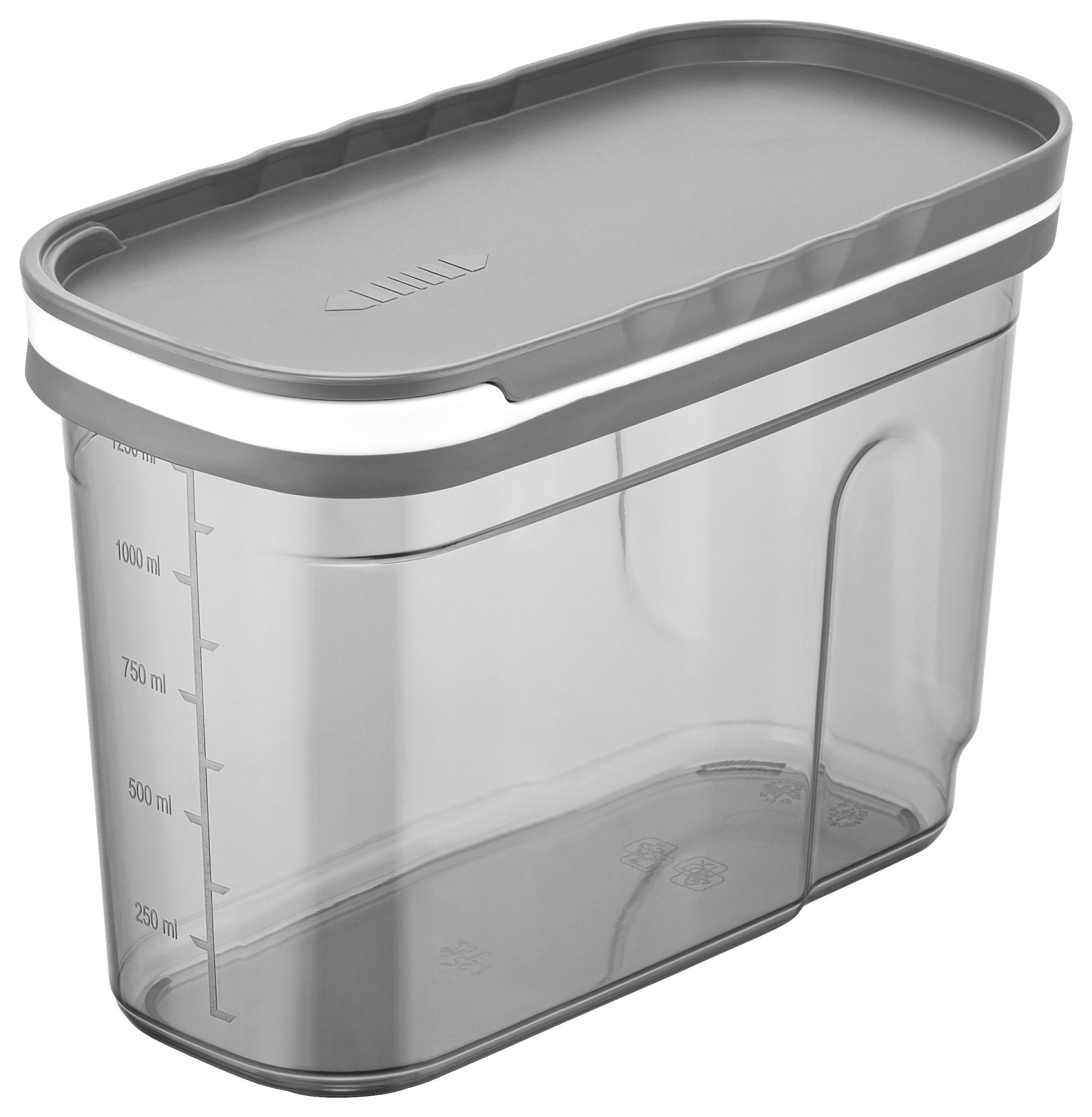 BURK MED LOCK FÖR TORRVAROR BLACKY - 1,2L - klar/antracit, Modern, plast (19,9cm) - Mömax