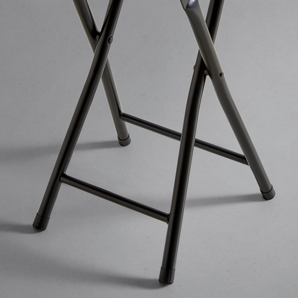 Taburet pliabil RAKI II - negru, Konventionell, metal/textil (30/45cm) - Modern Living