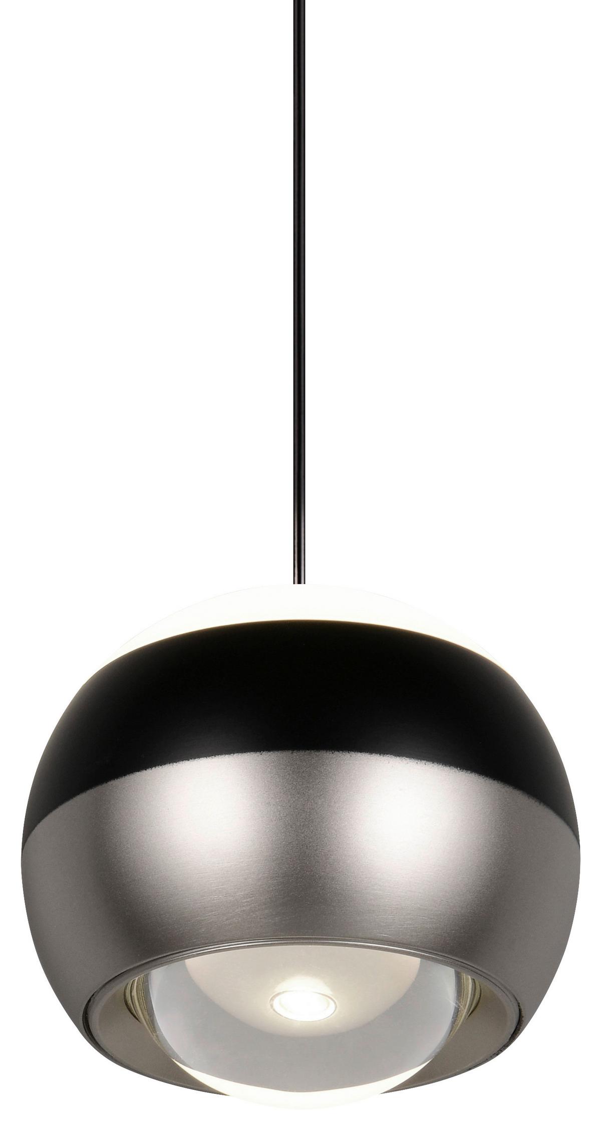 LED-Hängeleuchte Orbit max. 8 Watt - Schwarz/Nickelfarben, Design, Metall (15,5/15,5/150cm) - Trio Leuchten